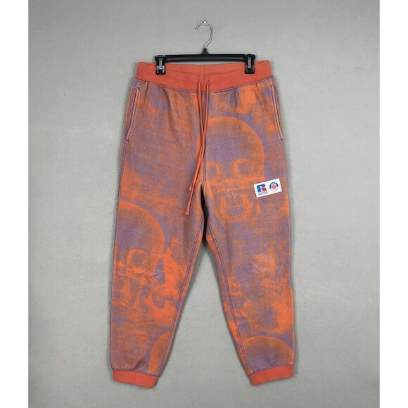 ASAP WORLDWIDE Russell Pants Mens Medium Rust Graphic Sweatpants Skull Street - Picture 2 of 16